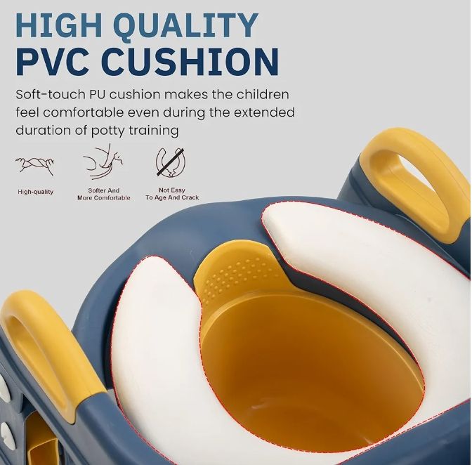 Potty Training Seat, Toddler Potty Training Toilet, Upgrade 2 In 1 Toddler Toilet Seat with Steps Stool Splash Guard and Anti-Slip Pad Soft Cushion, Potty Seats for Toddlers Baby Kids