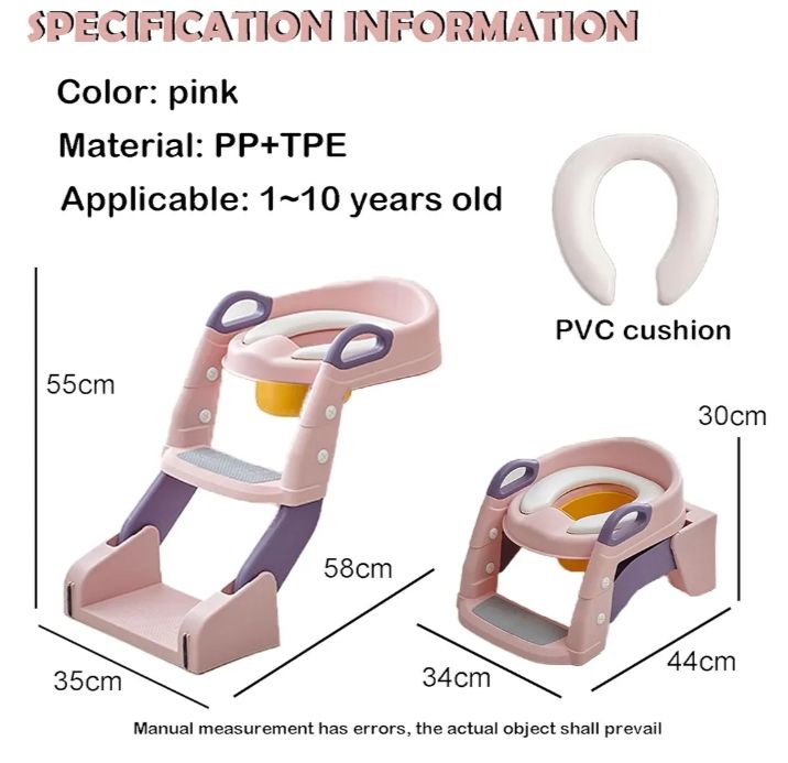 Potty Training Seat, Toddler Potty Training Toilet, Upgrade 2 In 1 Toddler Toilet Seat with Steps Stool Splash Guard and Anti-Slip Pad Soft Cushion, Potty Seats for Toddlers Baby Kids