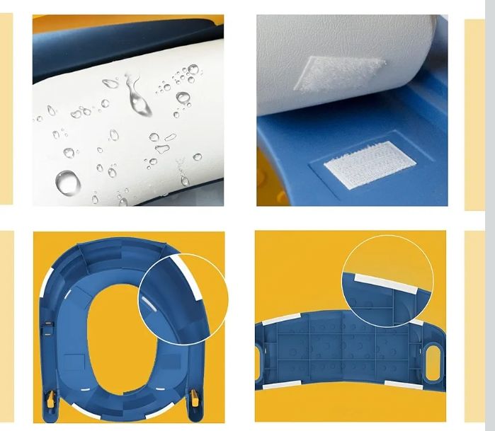 Potty Training Toilet Seat Toddler: Kids Potty Training Seat with Adjustable Height Non-Slip Step Ladder - Foldable Portable Toilet Trainer Chair with Guard Handle Soft Cushion for Baby Boys Girl