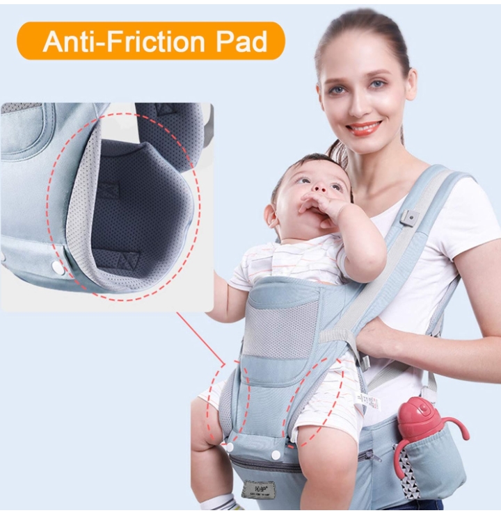 All Positions Baby Carrier, Carry Bag for Toddlers, Front and Back for Newborns to Toddlers, Ergonomic Kangaroo Baby Hip Seat with Waist Stool (0-48 Months)