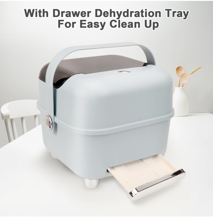 Baby Bottle Holder, Portable Large Capacity Toddler Bottles Storage Box with Lid Cover Anti-Dust Protection and Cutlery Storage Baby Bottle Drying Rack for Baby at Home Kitchen Travel