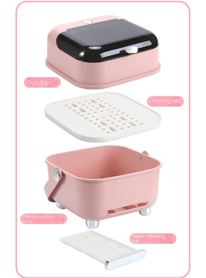 Baby Bottle Holder, Portable Large Capacity Toddler Bottles Storage Box with Lid Cover Anti-Dust Protection and Cutlery Storage Baby Bottle Drying Rack for Baby at Home Kitchen Travel