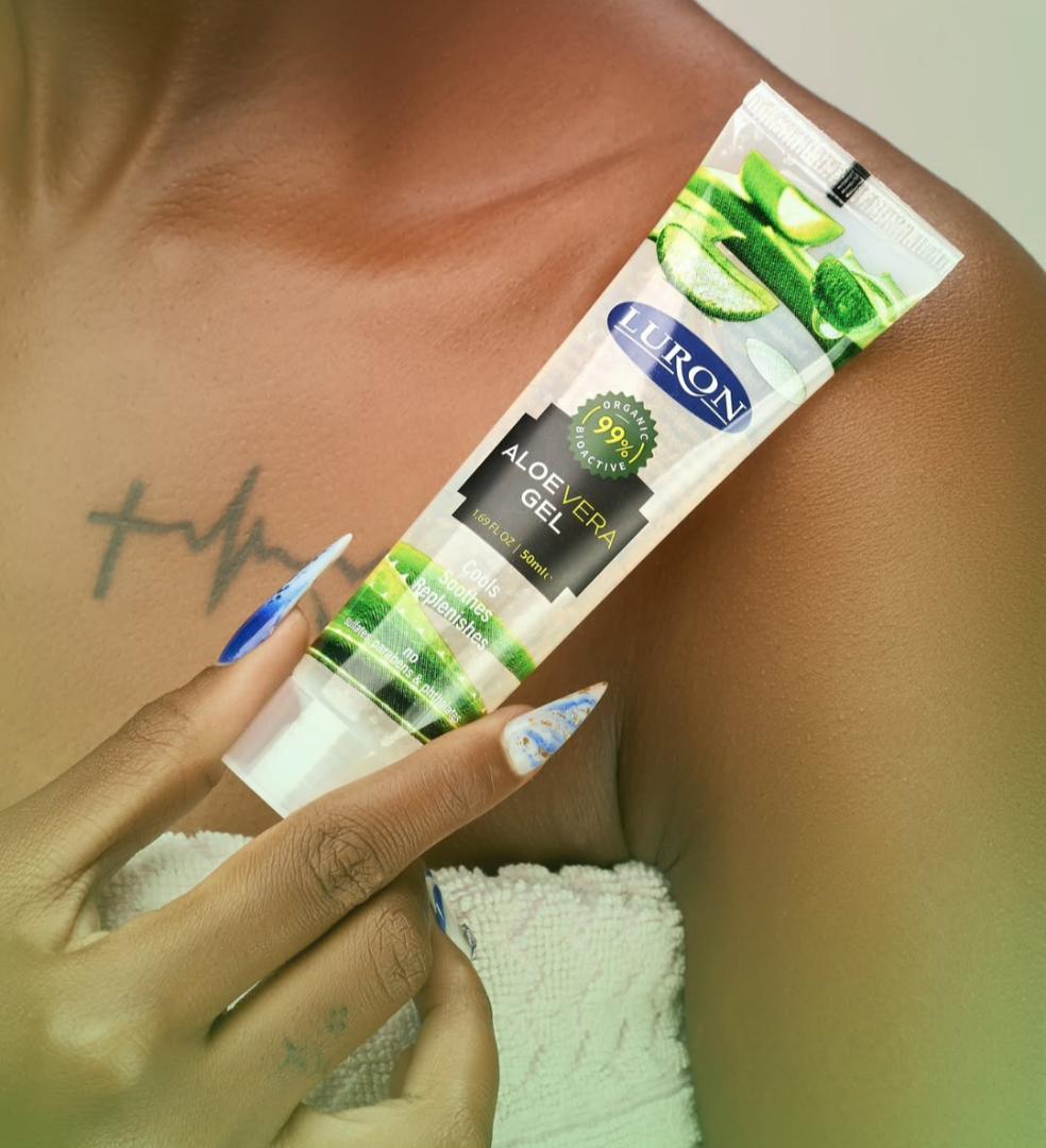 Aloe Vera gel Luron skin care products. Moisturizer.Best to deal with sunburns, stretch marks, irritation, wrinkles and inflammation of the skin