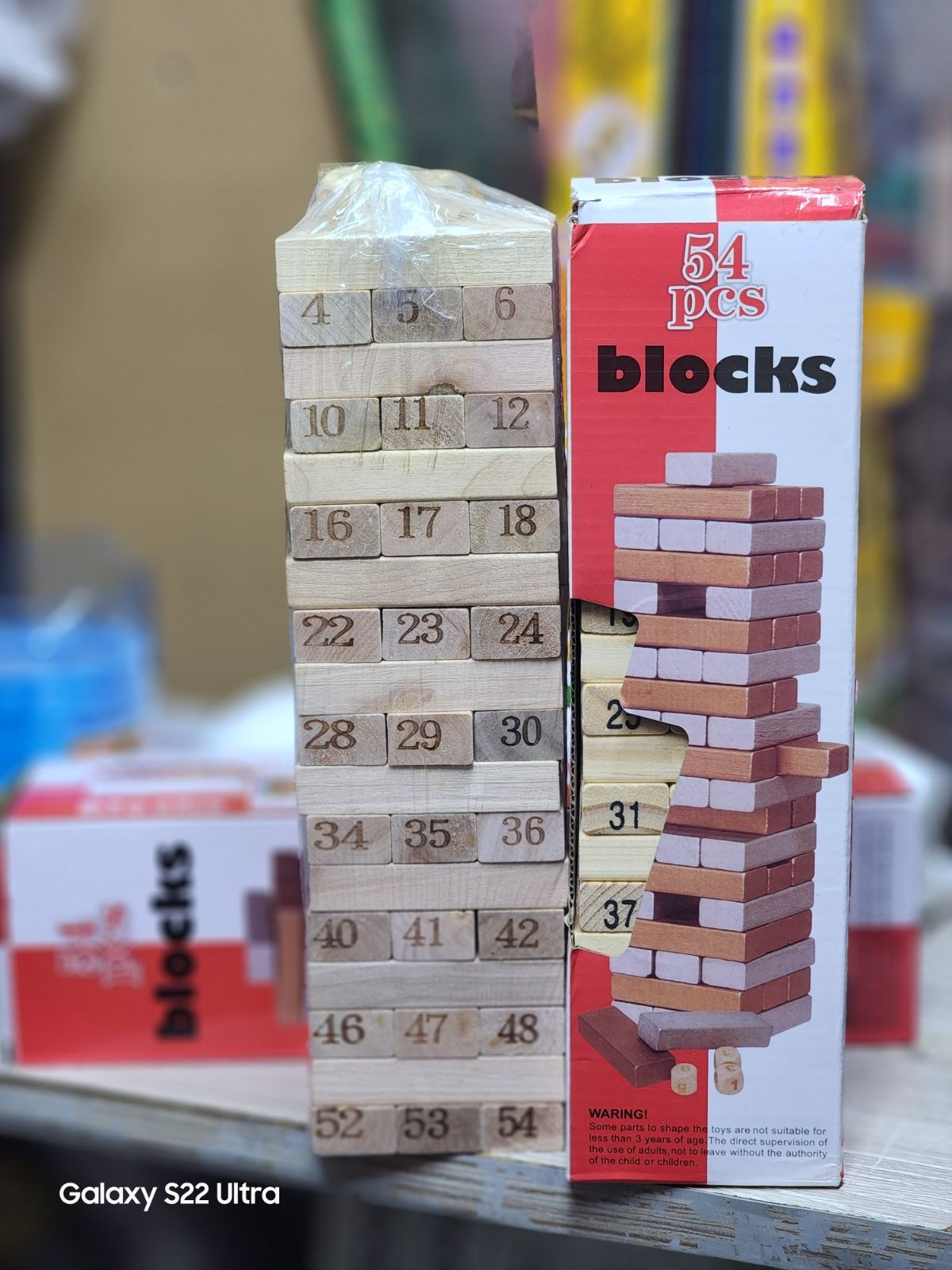 Educative Jenga Game Wooden Blocks 54pcs- Large
