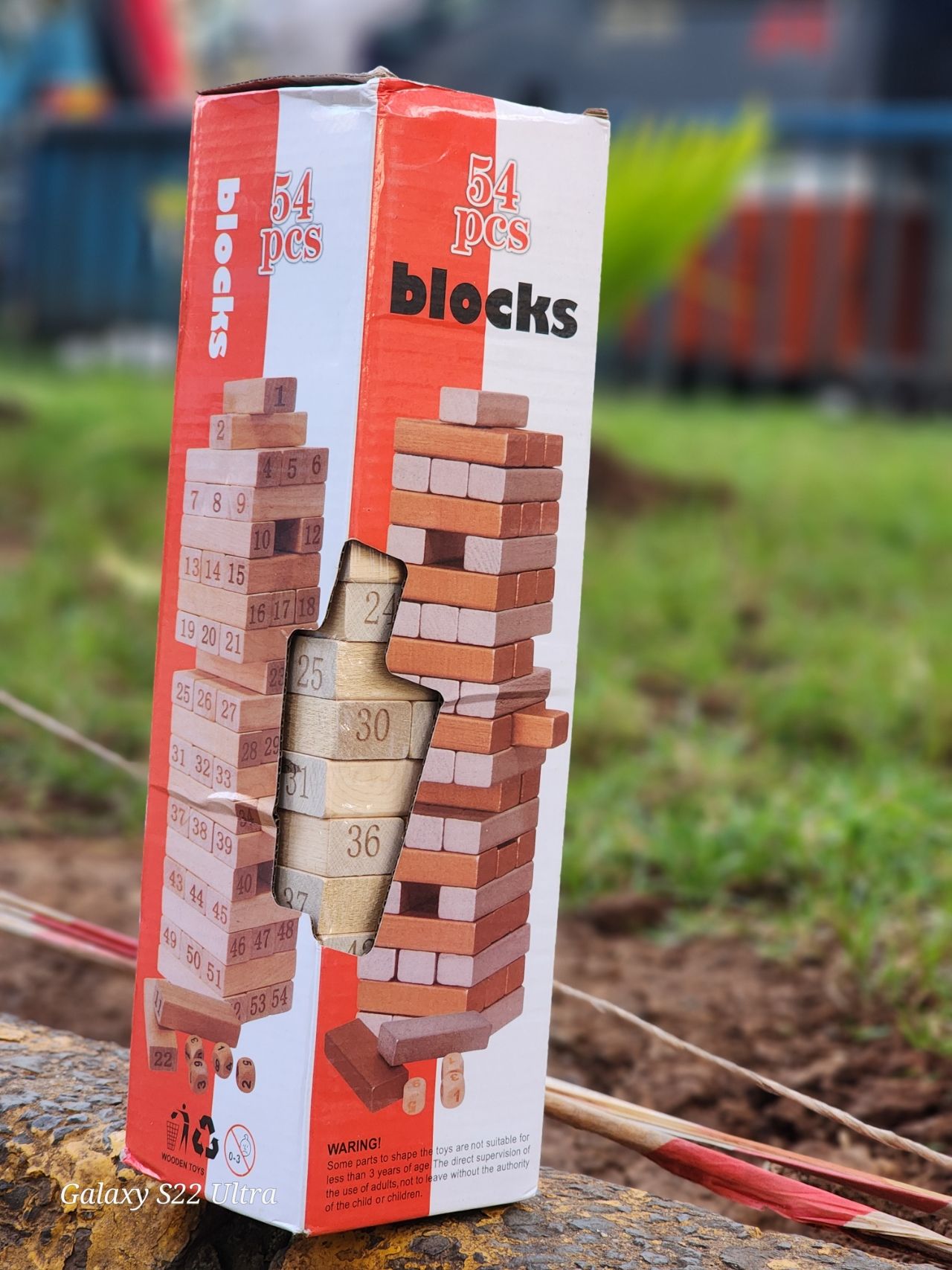 Educative Jenga Game Wooden Blocks 54pcs- Large