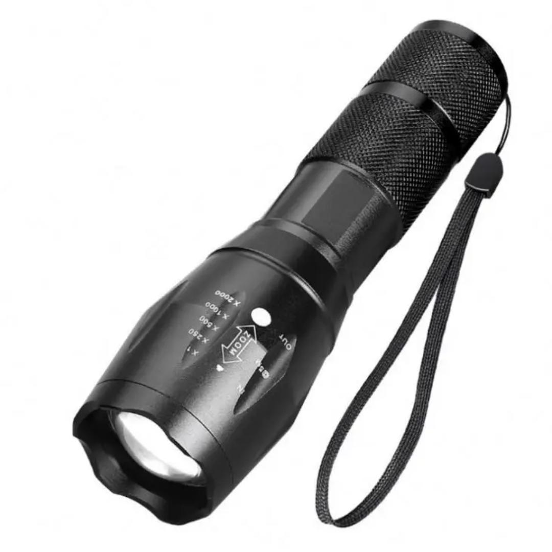 Military zoom torch metallic high grade powerful flashlight 4 modes power waterproof rechargeable torch