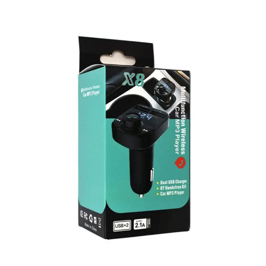 X8 Super Fast Dual Car 3.1A Charger Wireless FM Radio And Bluetooth Car Modulator Adapter