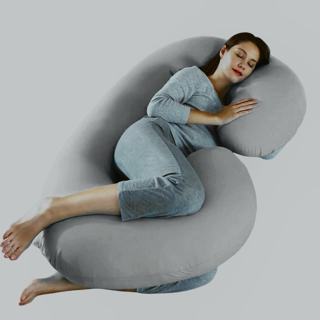 c shape Pregnancy pillow Natural and pure cotton fabrics.
End bending design to maintain natural thigh separation.
Soft and comfortable backrest design.
Big size, big tolerance and big satisfaction
