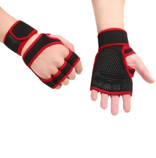 Gym weightlifting gloves men's and women's wrist guards anti-slip half finger exercise horizontal bar equipment training pull-ups anti-cocooning