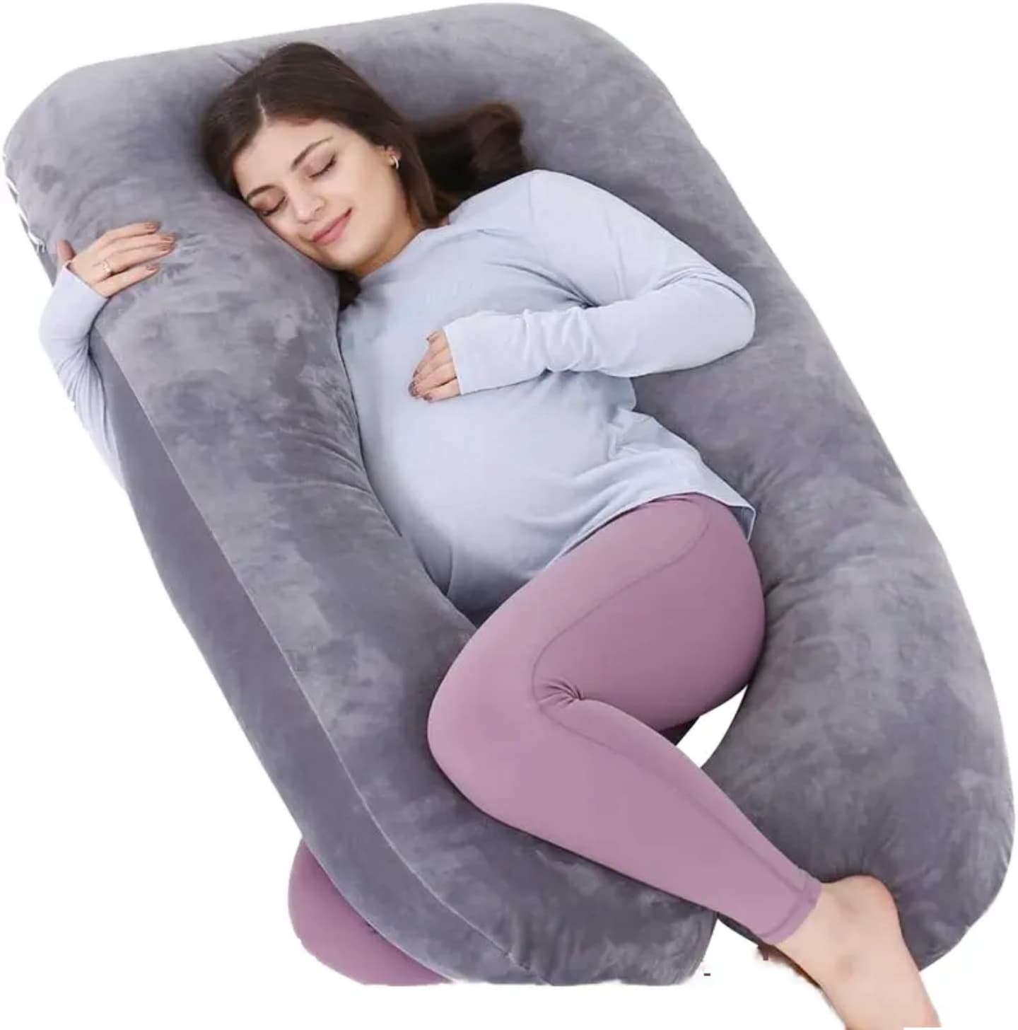 u shape Pregnancy pillow. Natural and pure cotton fabrics.
End bending design to maintain natural thigh separation.
Soft and comfortable backrest design.
Big size, big tolerance and big satisfaction