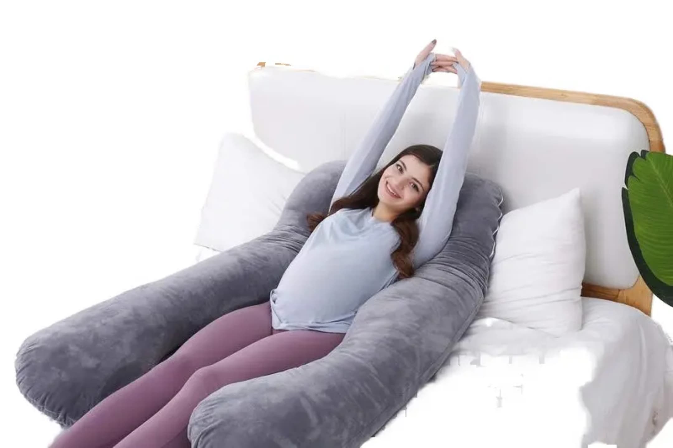 Comfortable Velvet U-shaped Pregnancy Pillow - Support for Back, Legs, Belly, HIPS for Pregnant Women, Pregnancy Pillow A Must Have for Pregnant Women