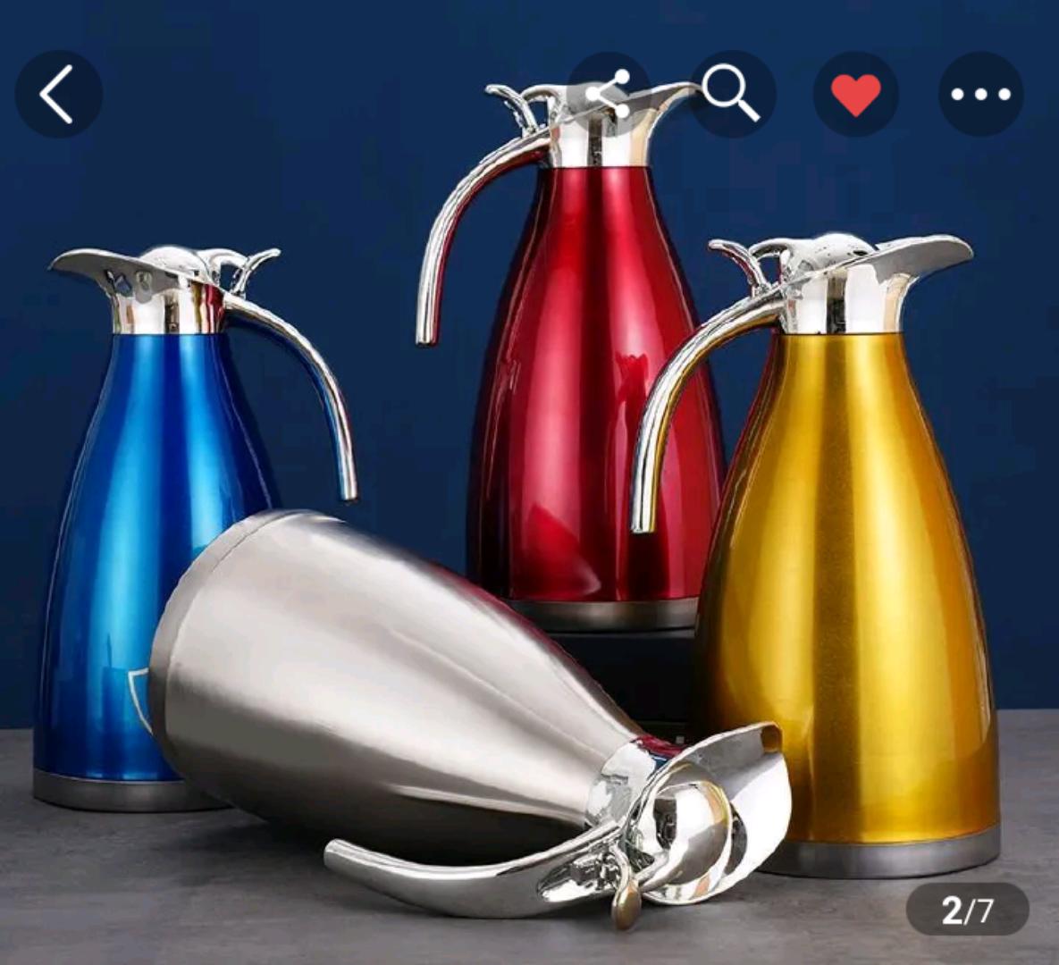 Nice One 2.0L Gold Stainless Steel Vacuum Jug Coffee Pot Vacuum Flask Thermos  (VFS-023-2.00L )