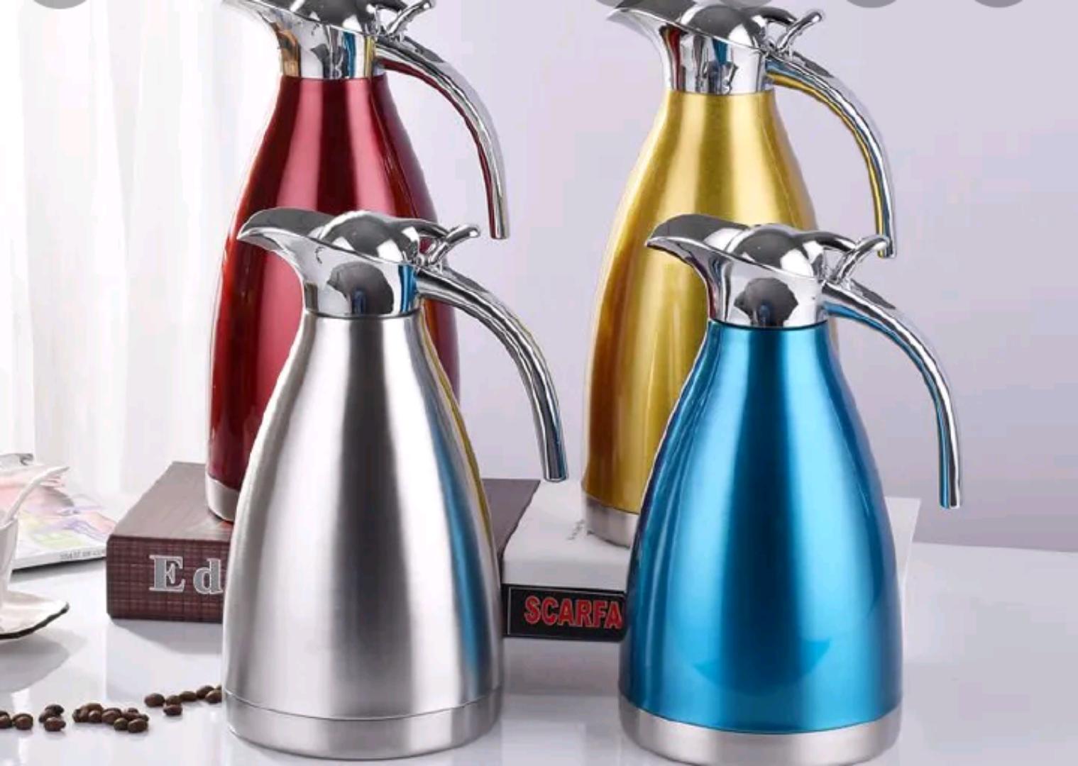 Nice One 2.0L Gold Stainless Steel Vacuum Jug Coffee Pot Vacuum Flask Thermos  (VFS-023-2.00L )
