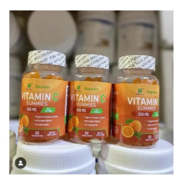 Daynee Vitamin C 250mg Chewable Gummies- 60s - Boost Immunity Increase Iron Absorption Maintain Efficient Energy-yielding Metabolism Vitamin C Supplement - 60Pcs