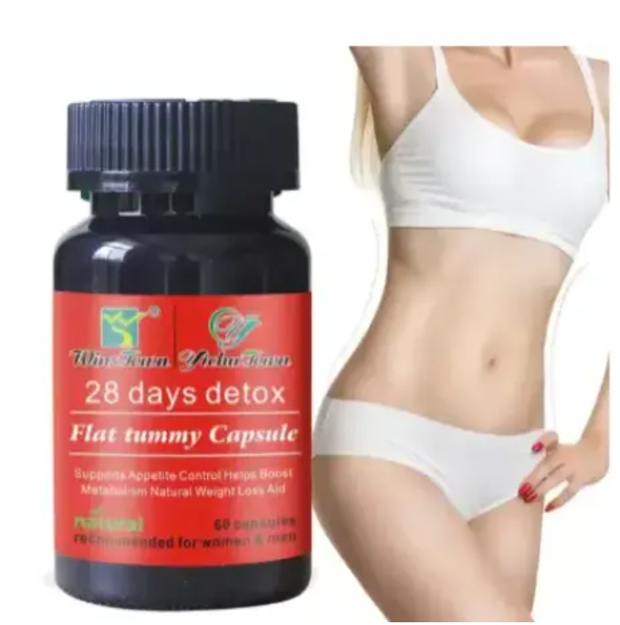 28 day Revitalize & Slim: 28-Day Detox Flat Tummy Capsules with Organic Tea and Weight Loss Women Multivitamins Chewable.