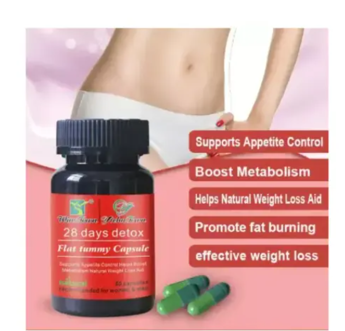28 day Revitalize & Slim: 28-Day Detox Flat Tummy Capsules with Organic Tea and Weight Loss Women Multivitamins Chewable.