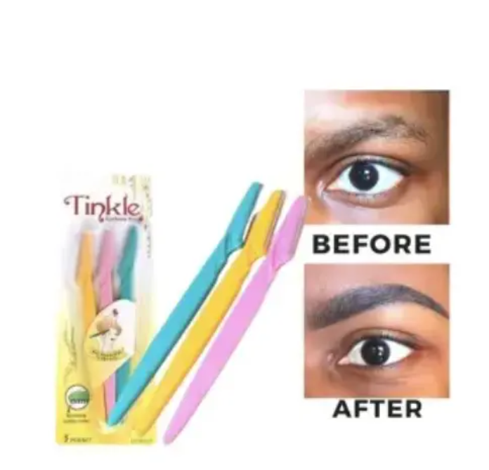 Tinkle Eyebrow Shaper 3pcs Eye brow Razor/ Stainless Steel Blade 3Pcs.
Tinkle Eyebrow Razor Shaper Facial Fine Hair Cutter Trimmer Eye Brows Styling Stainless Steel Blade.