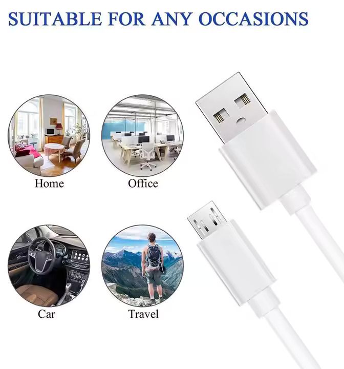 Micro USB High Speed Fast Charger Cord for Galaxy S7 Edge, Android Phone, Samsung J7/S6/S5/Note 5/LG Stylo 3/K30, PS4/Camera-Black