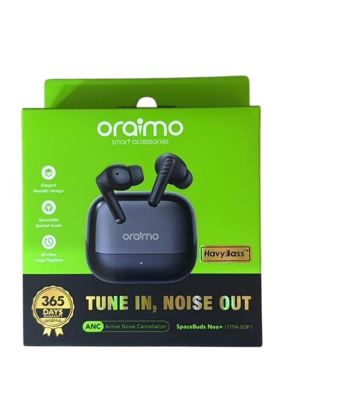 Oraimo SpaceBuds Neo+ True Wireless Spatial Earbuds, Black