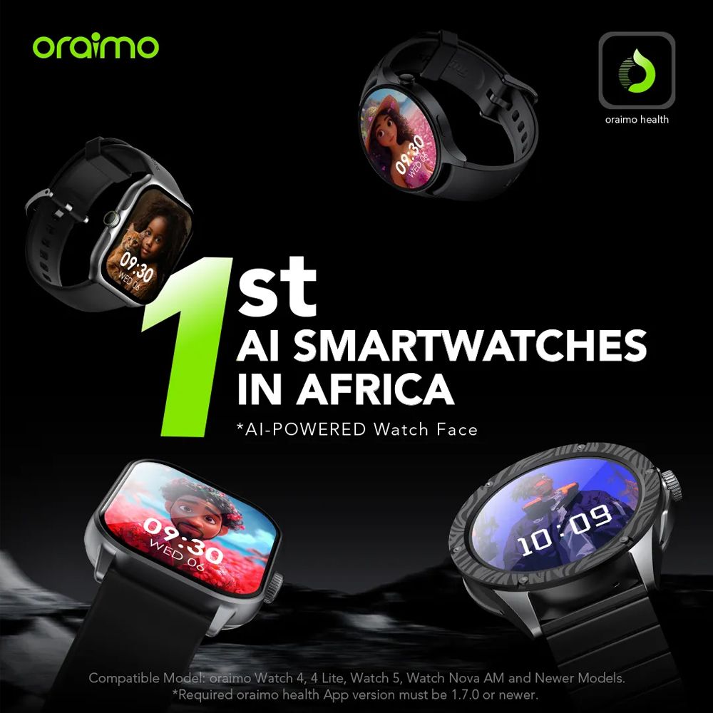 oraimo Watch 5 - 2.01" HD Panda Glass 1ATM Smart Watch