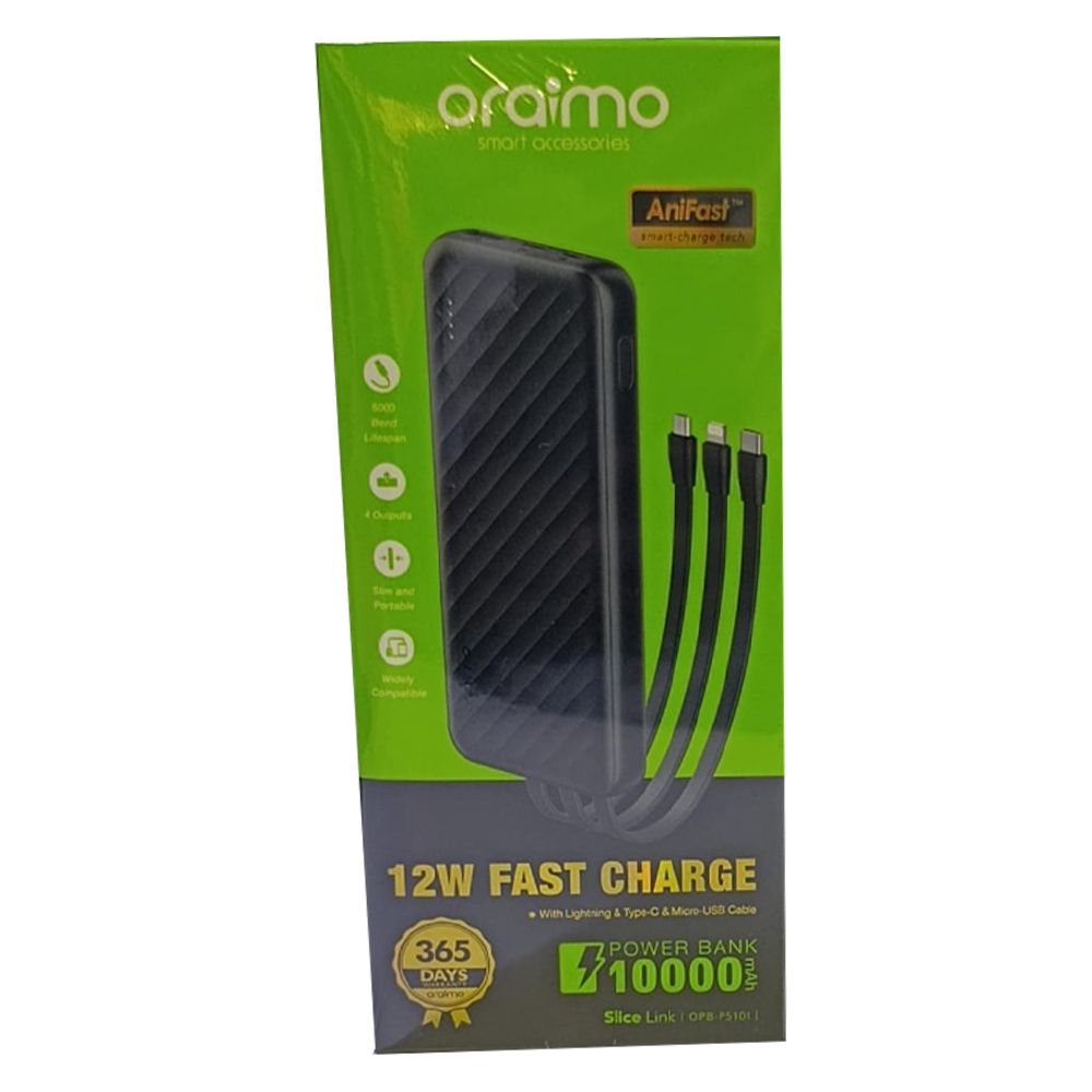 oraimo Slice Link 10000mAh 12W Power Bank