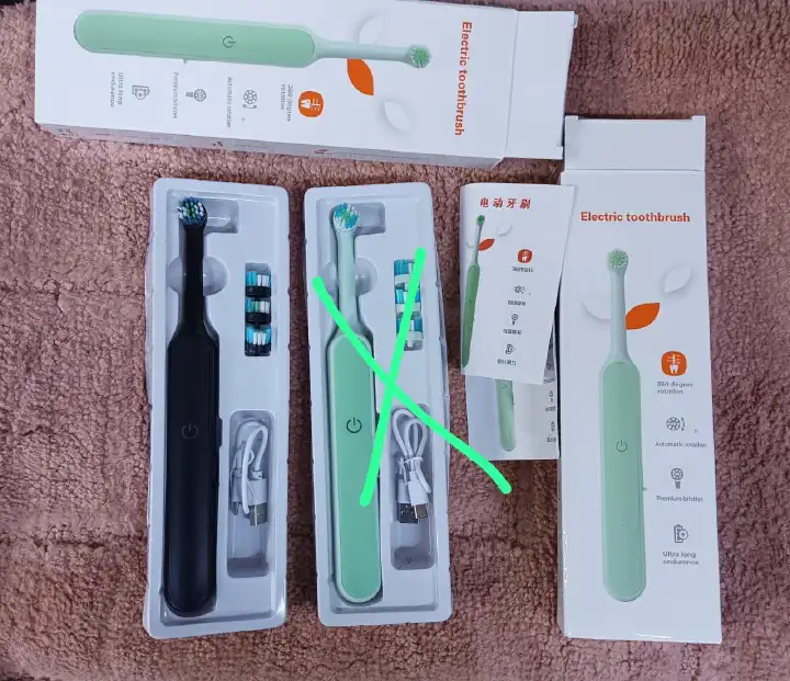 Ultrasonic Electric Toothbrush Rechargeable USB Waterproof Sonic Automatic Tooth Brush with 6 Modes 4 Brush Heads