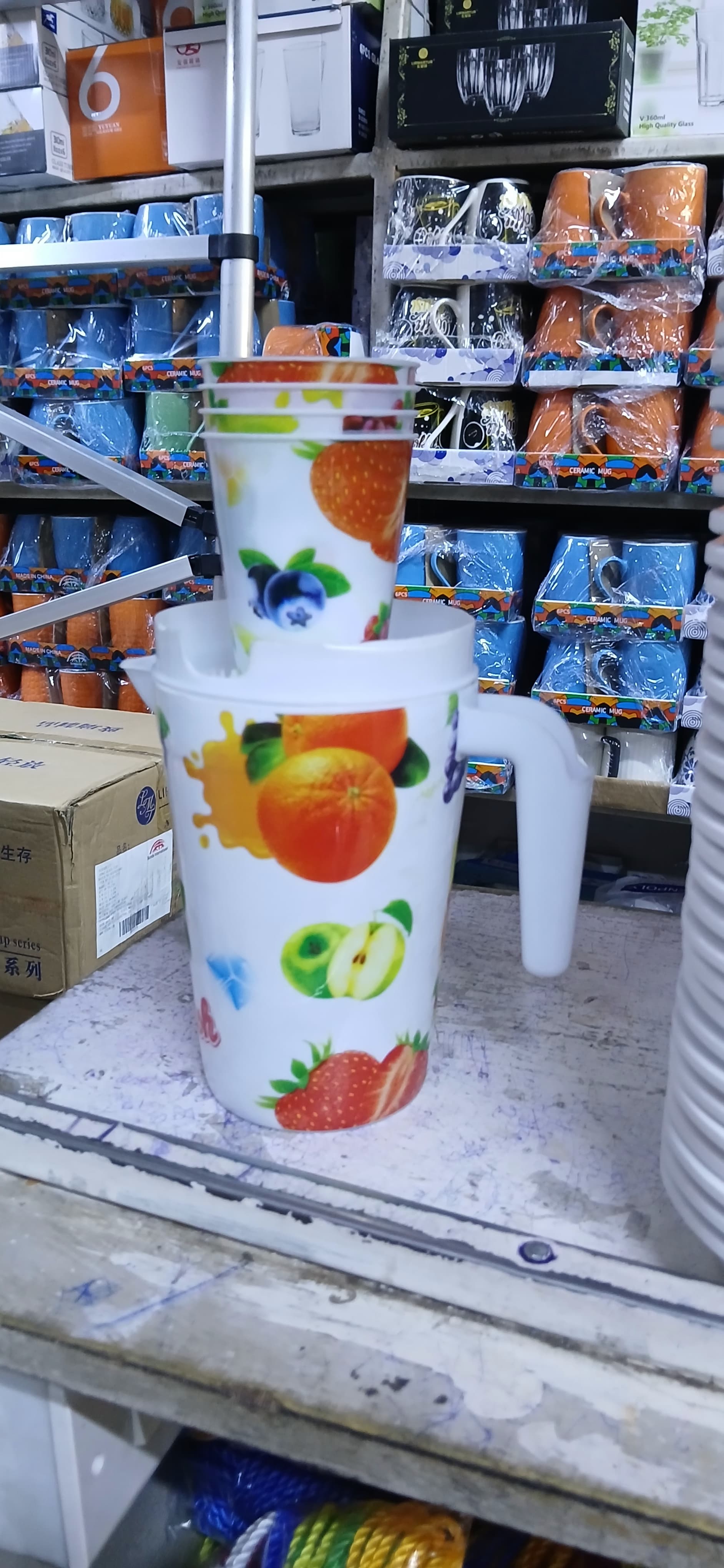 📍📌LIMITED OFFEr😇5pcs Hard Plastic Water Jug Set With Tumblers For Drinking Water