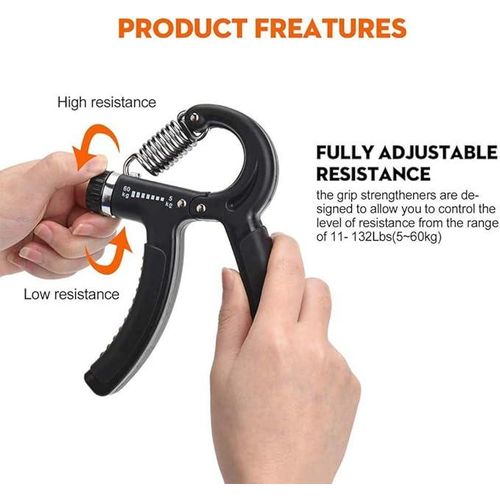 5 PCS Hand Grip Strengthener Set Strength Training Equipment Forearm Finger Exerciser Finger Stretcher 5-60 kg Adjustable Hand Gripper Exercise Ring & Grip Ball for Athletes, Gym Training