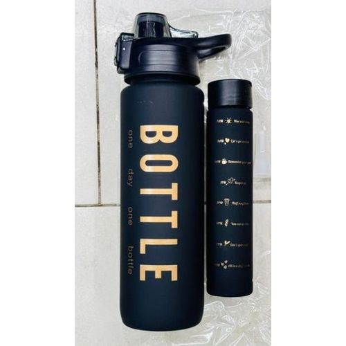 2-in-1 Leakproof Motivational Water Bottle For Sports Outdoor Travel Gym Fitness.High Quality Tritan BPA Free Plastic: Made from durable, non-toxic Tritan plastic that's free of BPA and other harmful