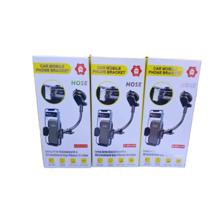 Long Arm Dashboard & Windshield Car Phone Holder - Adjustable 100 Hose Grip Mobile Phone Bracket, Compatible with All Smartphones for Safe Driving