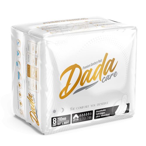 DADACARE PREMIUM SANITARY PADS For Women - Ultra-Thin, Super Absorbent, Leak-Proof, No Odur Feminine Hygiene Pads with Wings - Comfortable Day & Night Protection - 290MM - 12 PACK