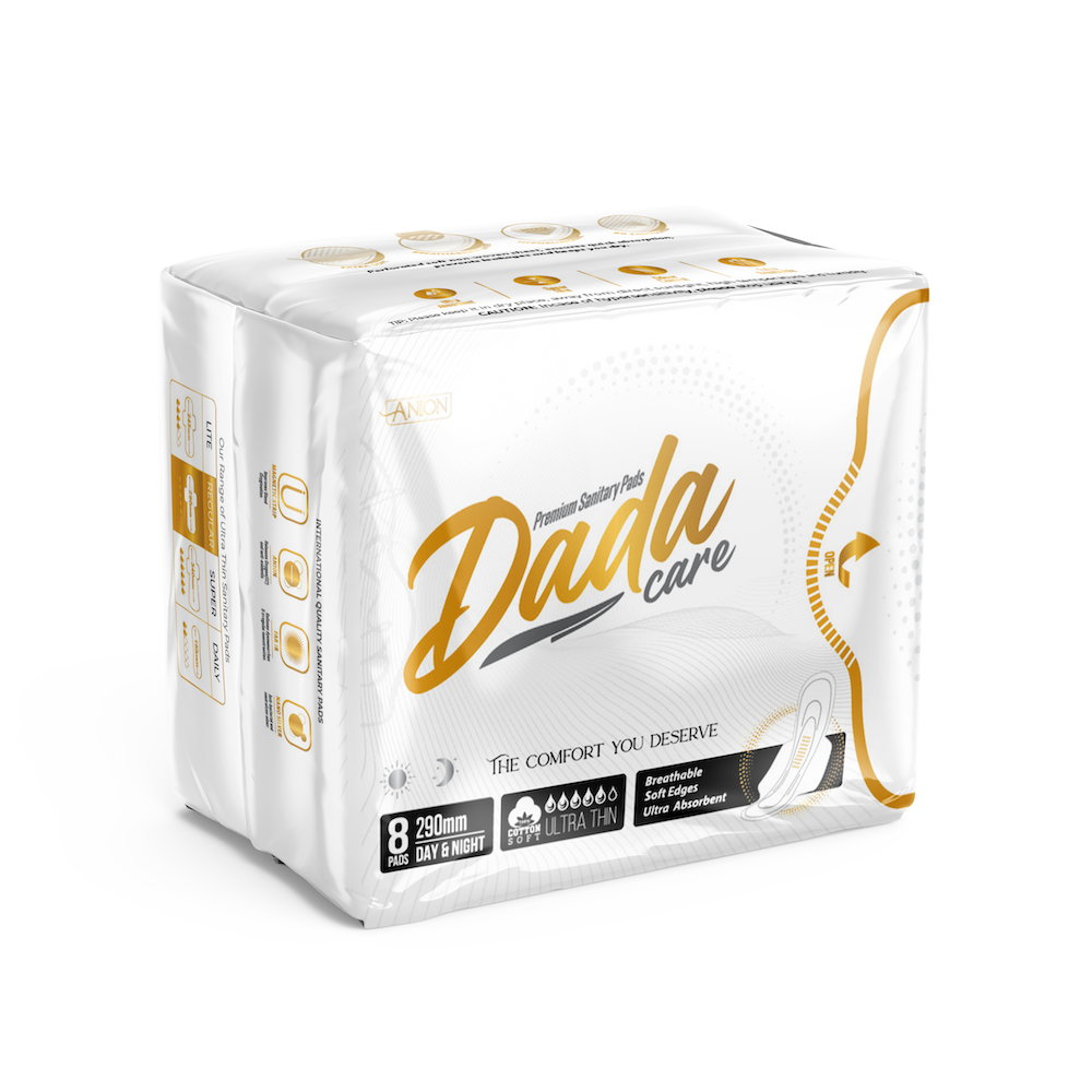 DADACARE PREMIUM SANITARY PADS For Women - Ultra-Thin, Super Absorbent, Leak-Proof, No Odur Feminine Hygiene Pads with Wings - Comfortable Day & Night Protection - 290MM - 12 PACK