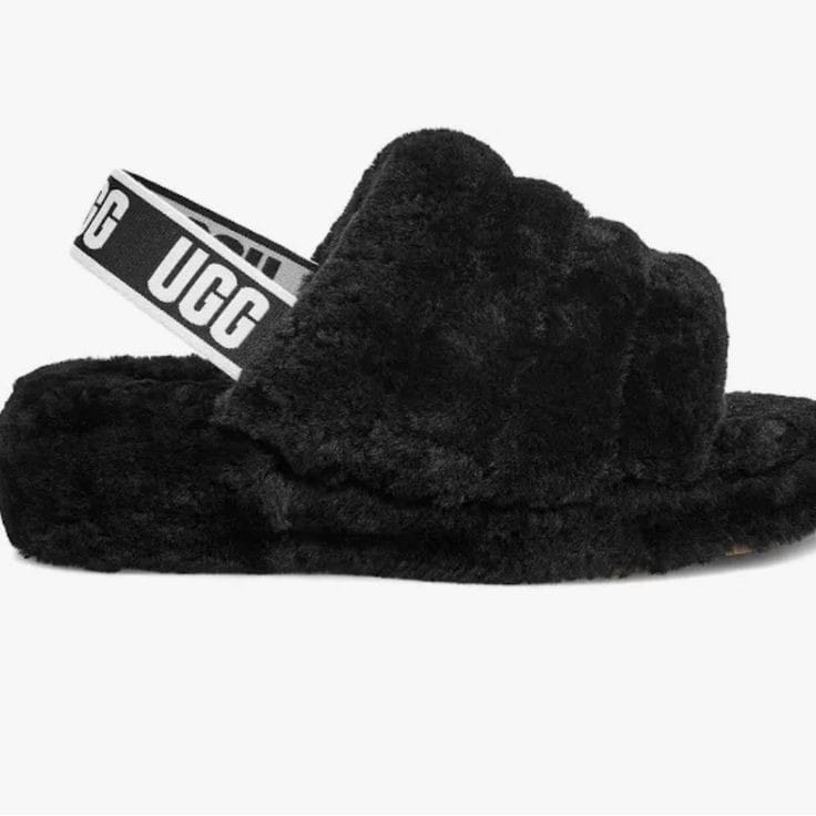 Sandal Slipper fashion open toe faux fur fluffy slippers sliders with elastic strap