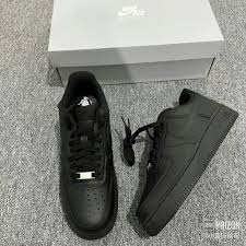 AIR FORCE 1 HARD LEATHER LOW CUT BLACK GRADE 1 AIRFORCE 1 HIGH QUALITY SNEAKERS, AIRFORCE 1 SHOES
