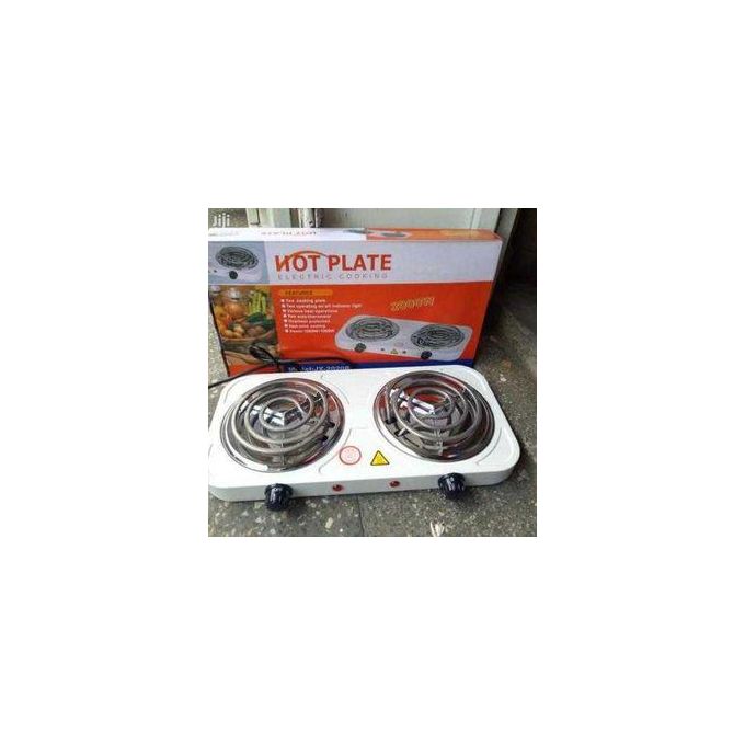 RASHNIK RN-4078 2000W Double Cooking Plate Stove Electric Ring Hot Plate Cooker