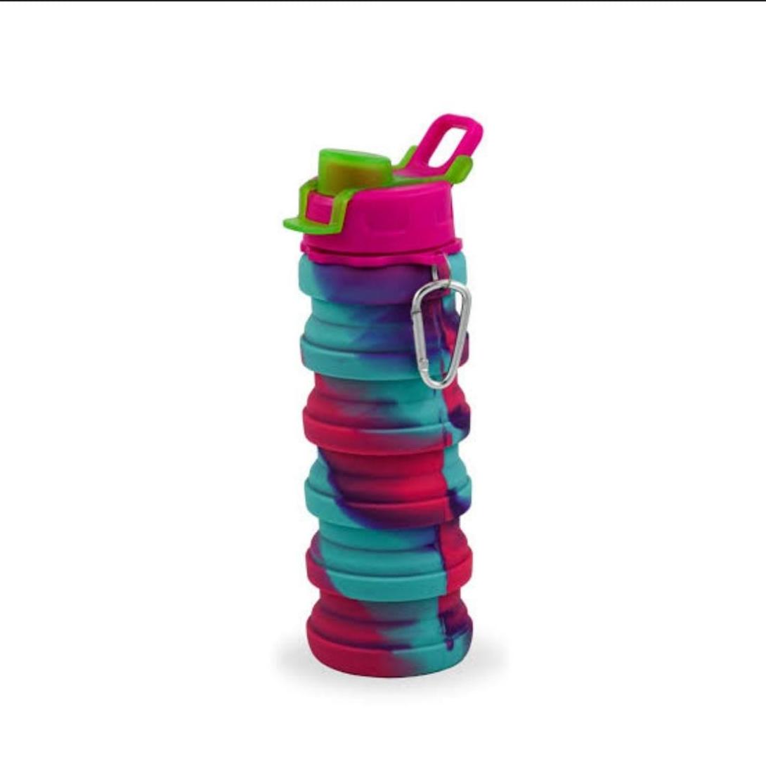 Silicon Water Bottle , Collapsible Water Bottle- BPA Free Silicone Foldable Water Bottle For Travel,Silicone Portable Leak-Proof Travel Water Bottle