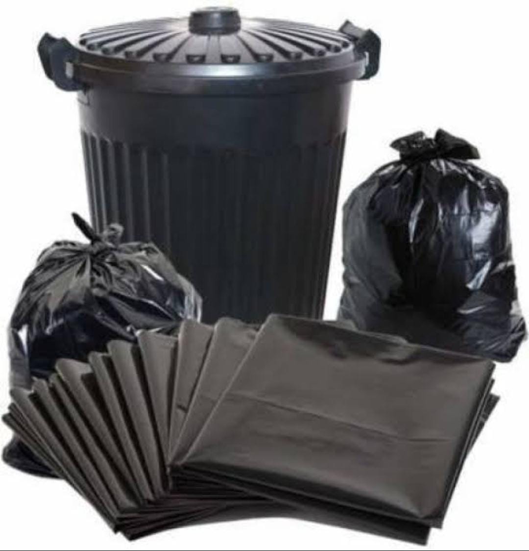50 PCS LARGE TRASH BAGS.BLACK GARBAGE BAGS 50 PIECES,QUALITY 50 PC TRASH BAGS.SUITABLE FOR LARGE BINS