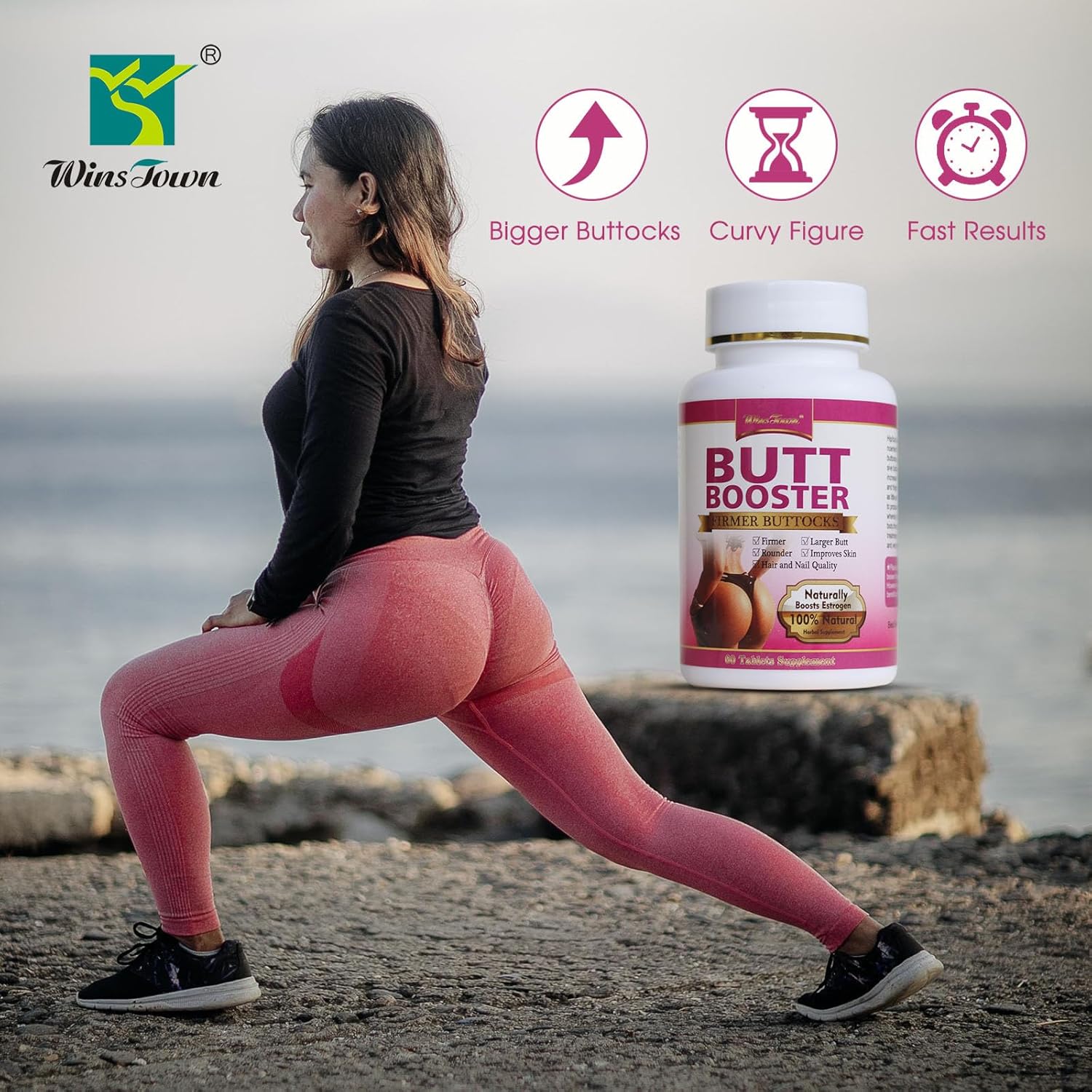 KILLIMALL BLACK FRIDAY BUTT BOOSTER Butt Booster Pills, Mention Buttocks Herbal Supplements, Plump HIPS Enhancement Firming and Seductive, 60 Tablets