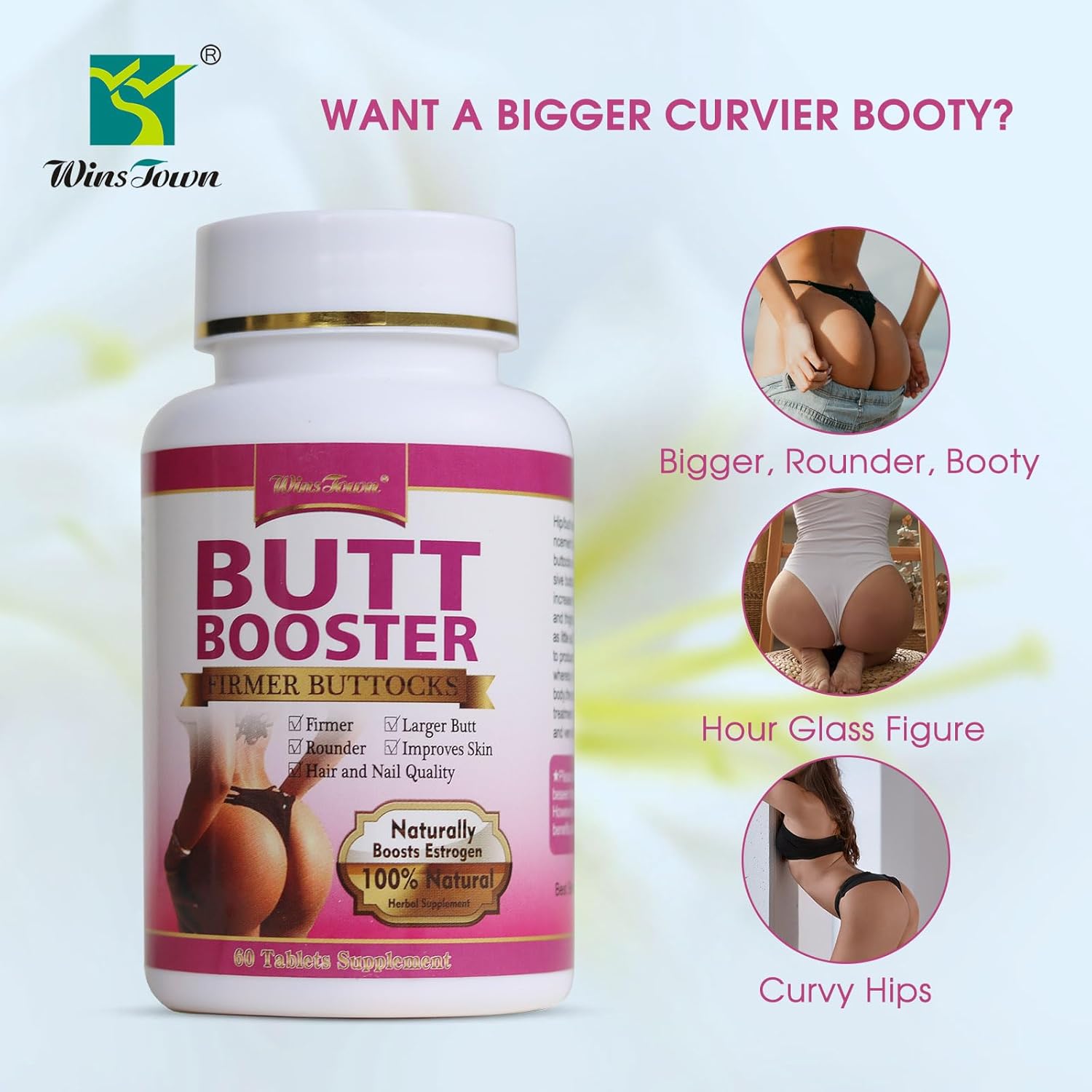 KILLIMALL BLACK FRIDAY BUTT BOOSTER Butt Booster Pills, Mention Buttocks Herbal Supplements, Plump HIPS Enhancement Firming and Seductive, 60 Tablets
