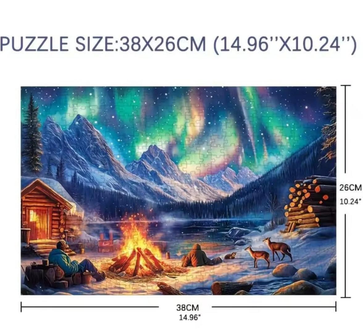 CONSIDER OUR AURORA BONFIRE JIGSAW PUZZLE WHICH GOT 1000 PIECES TO COMBINE  DESIGNED FOR ADULTS AND KIDS ESPECIALLY FAMILY