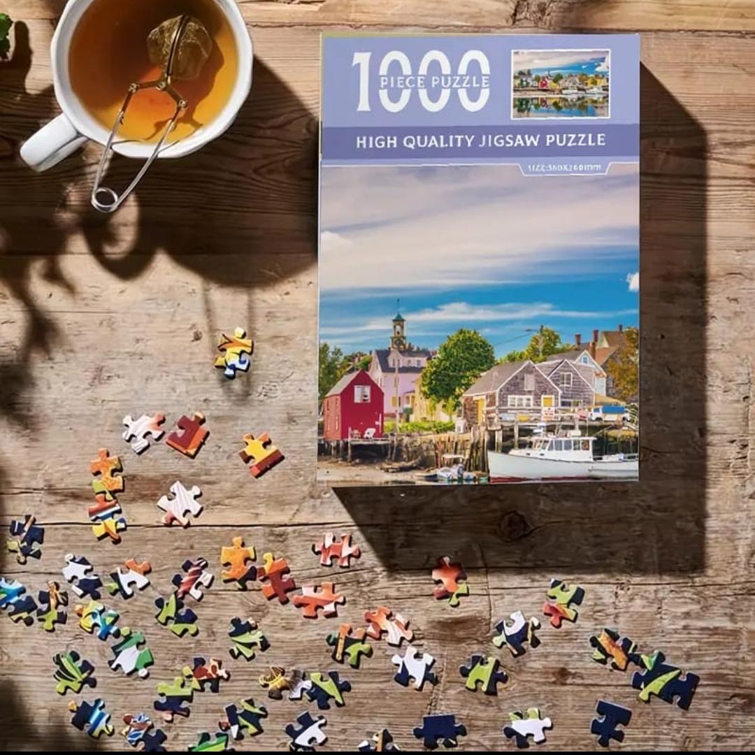 CONSIDER OUR FISHERMAN'S  HARBOR JIGSAW PUZZLE WHICH GOT 1000 PIECES TO COMBINE DESIGNED FOR ADULTS AND KIDS ESPECIALLY FAMILY
