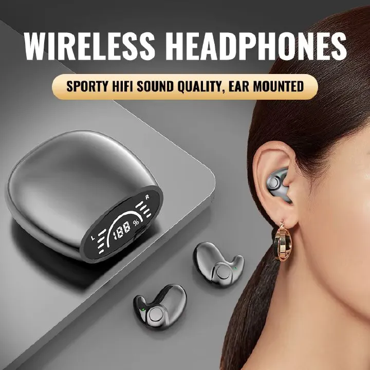 Bluetooth 5.3 Sleep Invisible Earbuds Tiny Mini Headphones Noise Cancelling TWS Wireless Headsets Sports Stereo Music Earphone