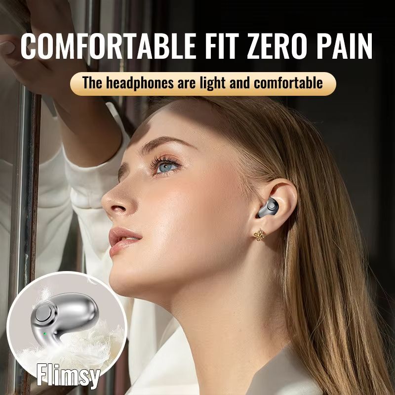 Bluetooth 5.3 Sleep Invisible Earbuds Tiny Mini Headphones Noise Cancelling TWS Wireless Headsets Sports Stereo Music Earphone