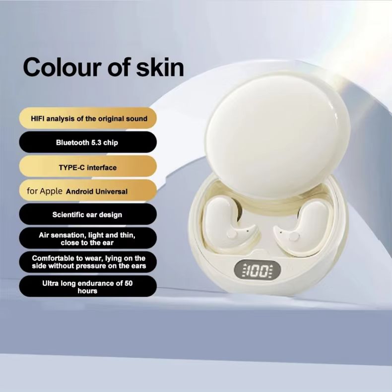 Y36 Bluetooth 5.3 Wireless Headphones TWS In-Ear Invisible Sleep Earbuds With Mic Noise Cancelling Earphones HIFI Music Headset