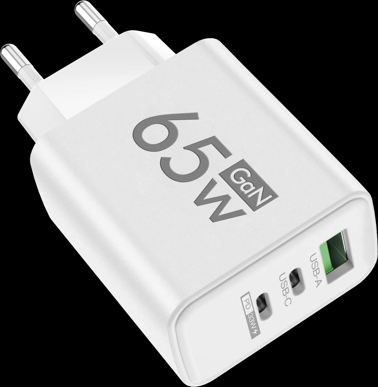 65W PD USB GaN Charger 3 Ports Fast Charging Mobile Phone Charger Wall Adapter For IPhone15 Samsung Xiaomi Redmi EU/US/UK Plug