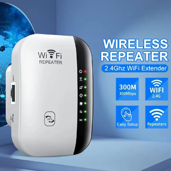 300Mbps Wireless WiFi Repeater WiFi Extender Amplifier Booster Router 802.11N Long Range Router 7 Status Light WiFi Repeater