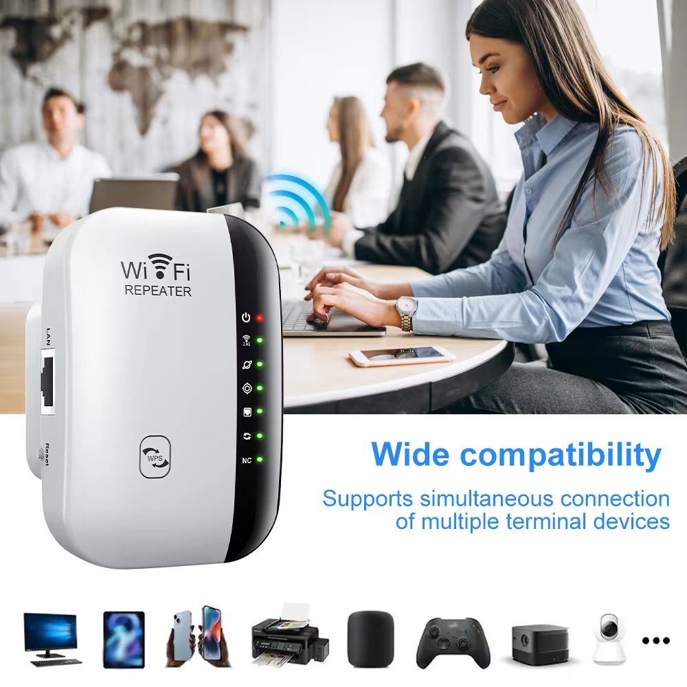 300Mbps Wireless WiFi Repeater WiFi Extender Amplifier Booster Router 802.11N Long Range Router 7 Status Light WiFi Repeater