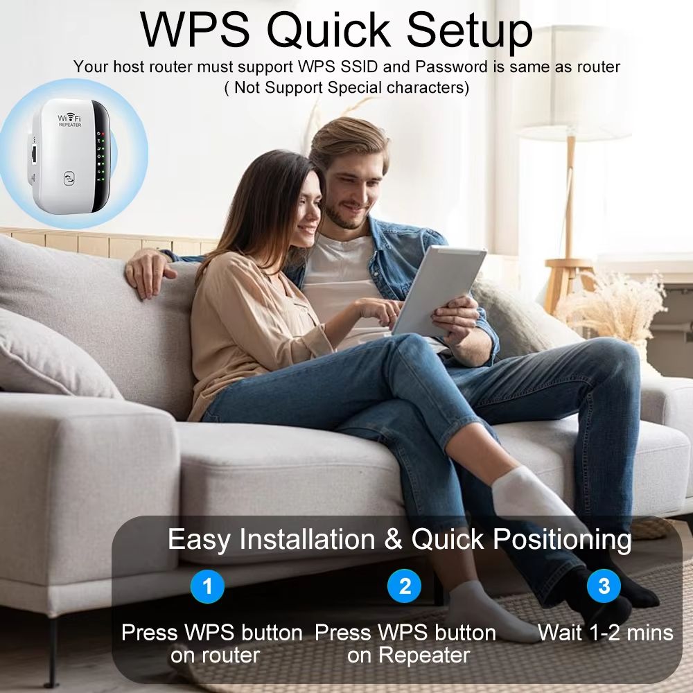 300Mbps Wireless WiFi Repeater WiFi Extender Amplifier Booster Router 802.11N Long Range Router 7 Status Light WiFi Repeater