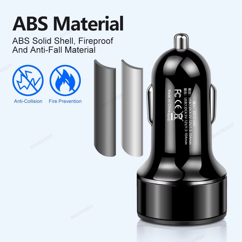 Dual USB 3.1A Car Charger Voltage Display Fast Charging Cigarette Lighter Adapter for iPhone Samsung Mobile Phones QC3.0 Adapter
