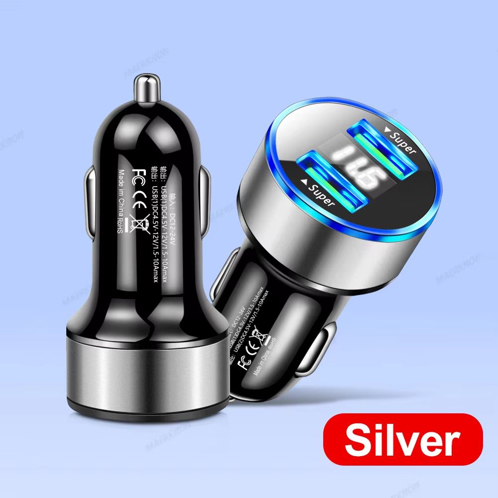 Dual USB 3.1A Car Charger Voltage Display Fast Charging Cigarette Lighter Adapter for iPhone Samsung Mobile Phones QC3.0 Adapter